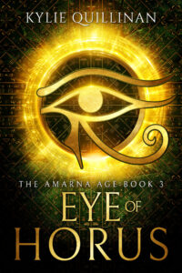 A yellow stylised eye set against a yellow circular flare.