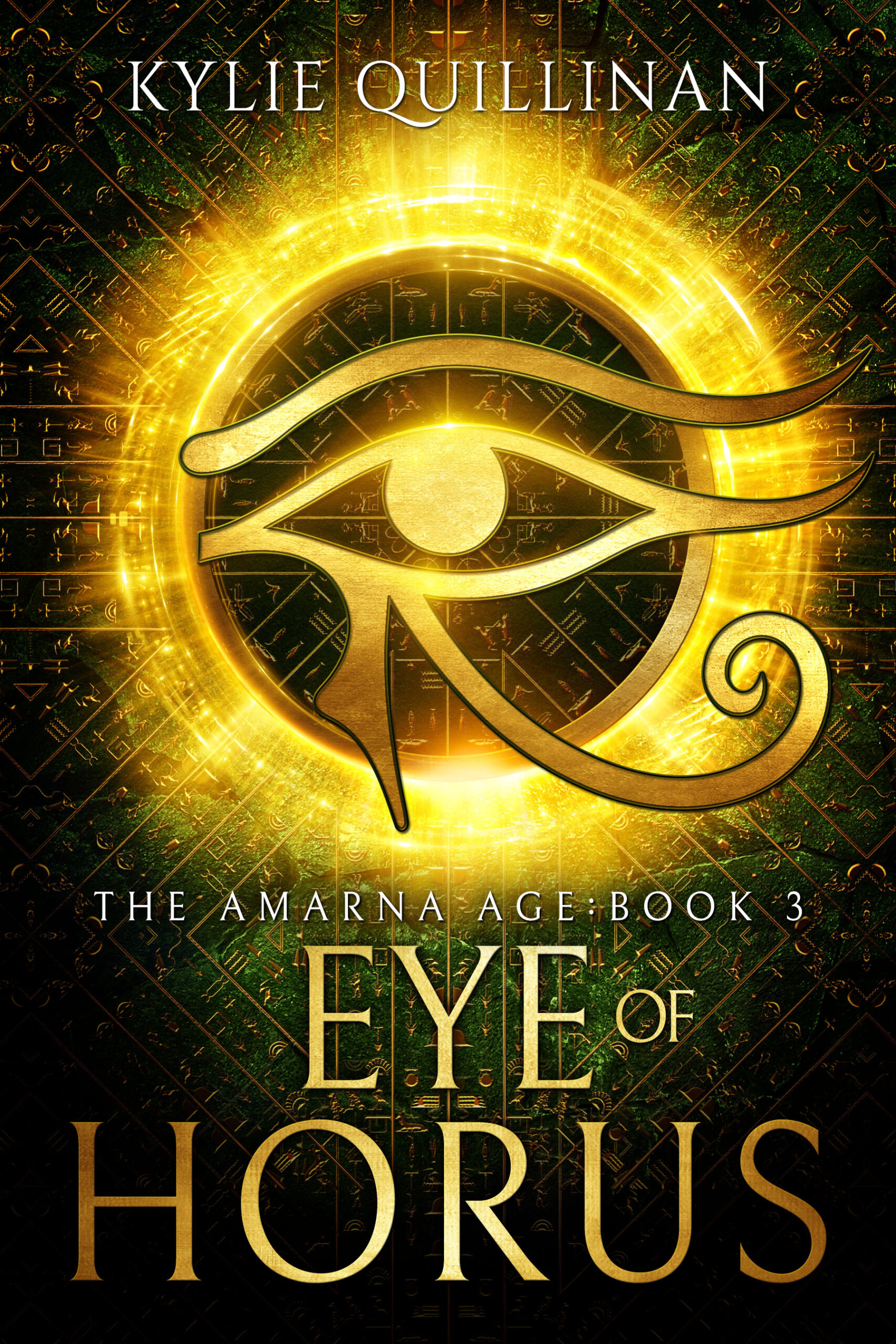 A yellow stylised eye set against a yellow circular flare.